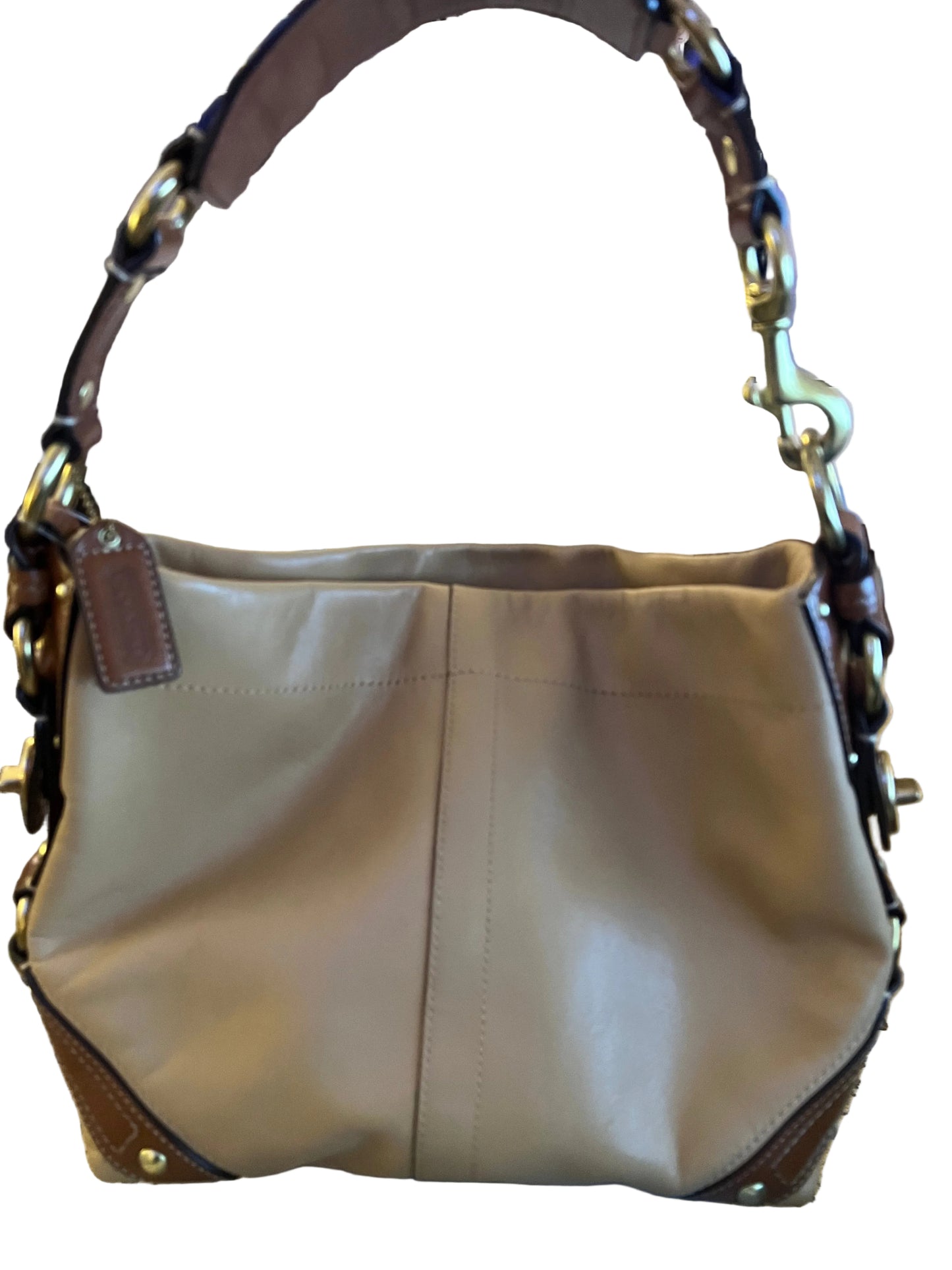 Coach Two-Toned Brown Leather Carly