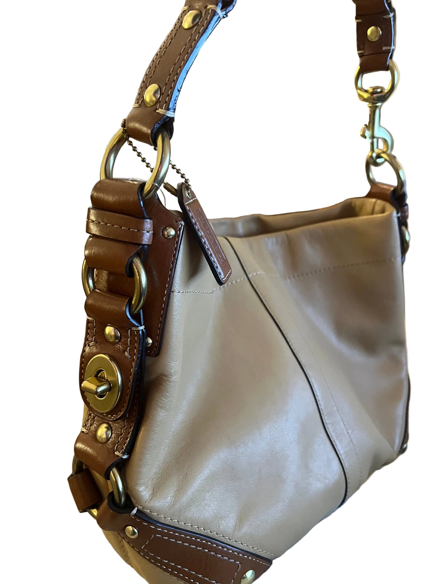 Coach Two-Toned Brown Leather Carly