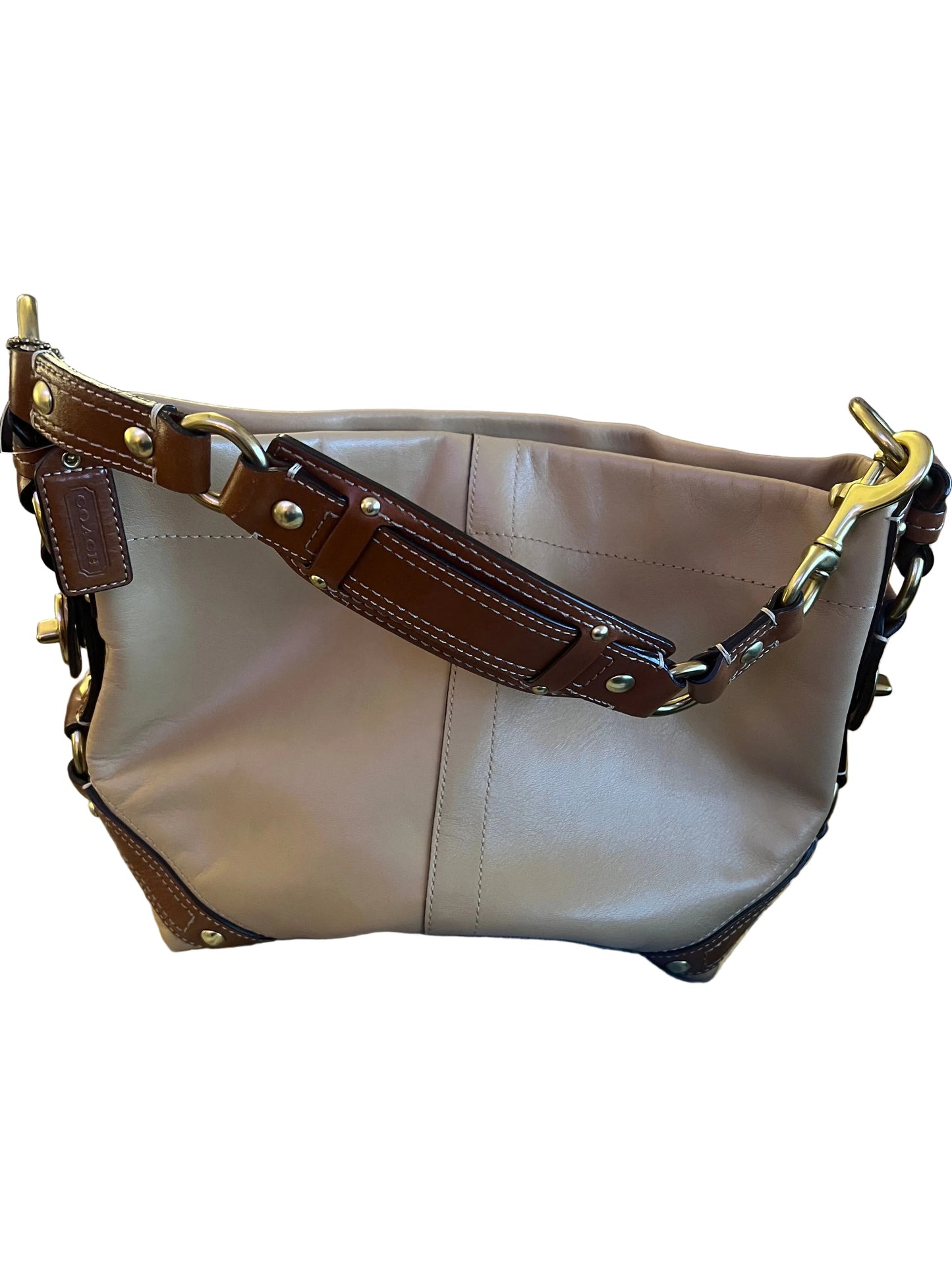 Coach Two-Toned Brown Leather Carly