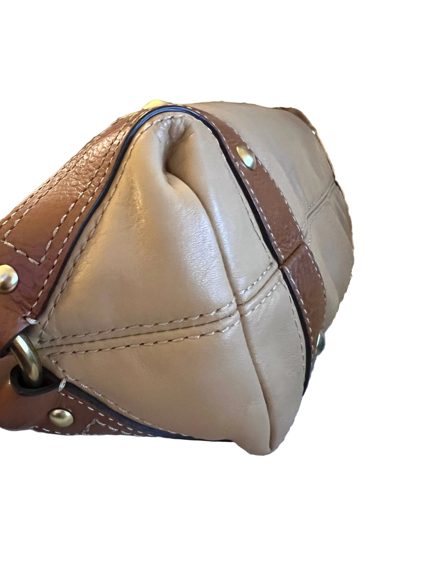 Coach Two-Toned Brown Leather Carly