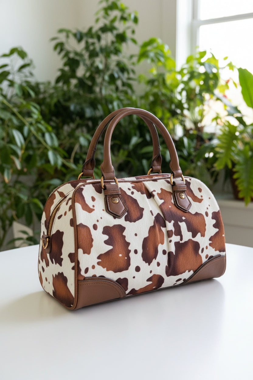 Juicy Cow Print Satchel - NEW