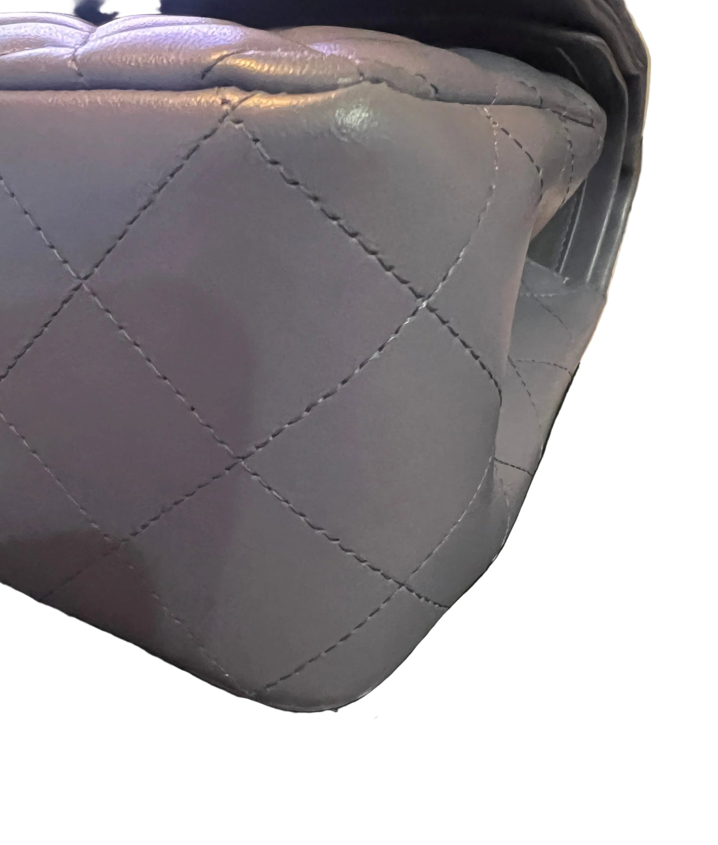 Chanel Purple Lambskin Jumbo Double Flap