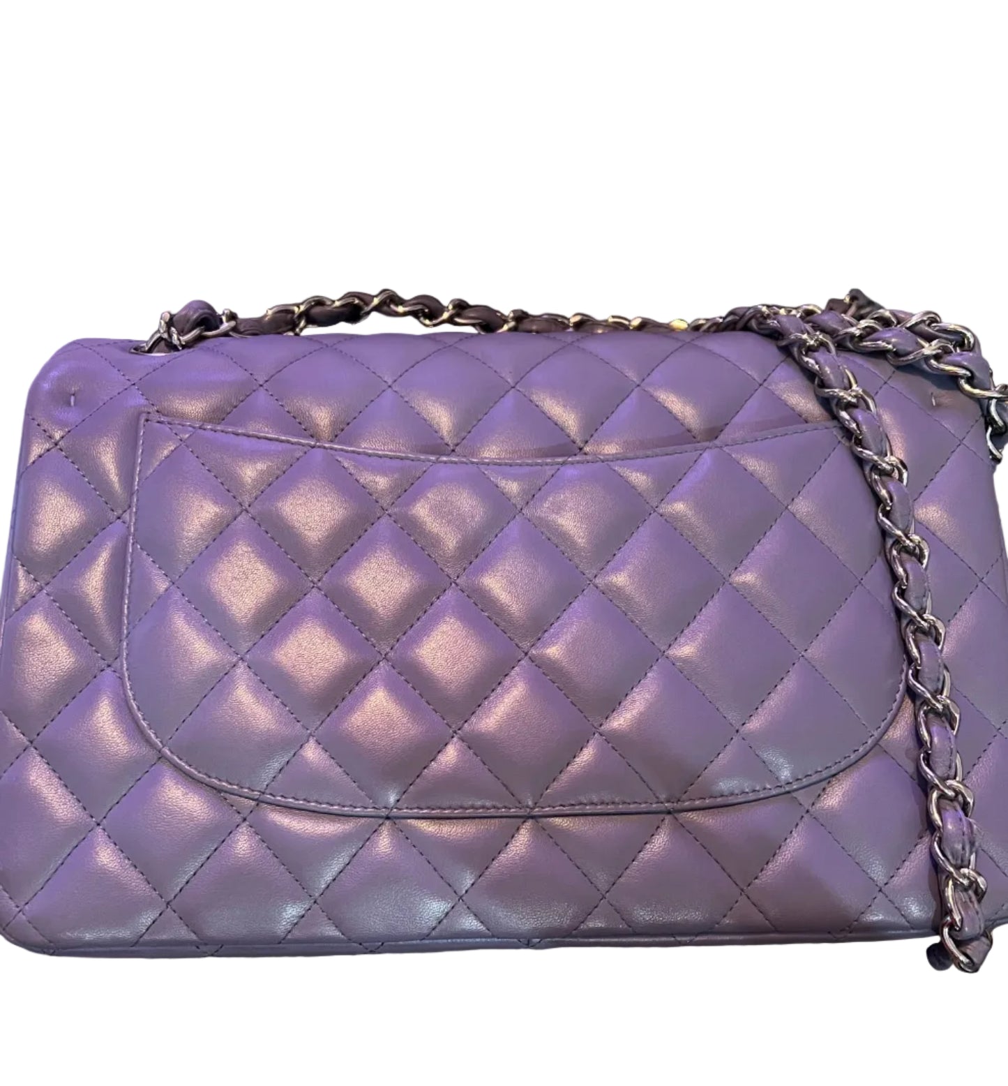 Chanel Purple Lambskin Jumbo Double Flap