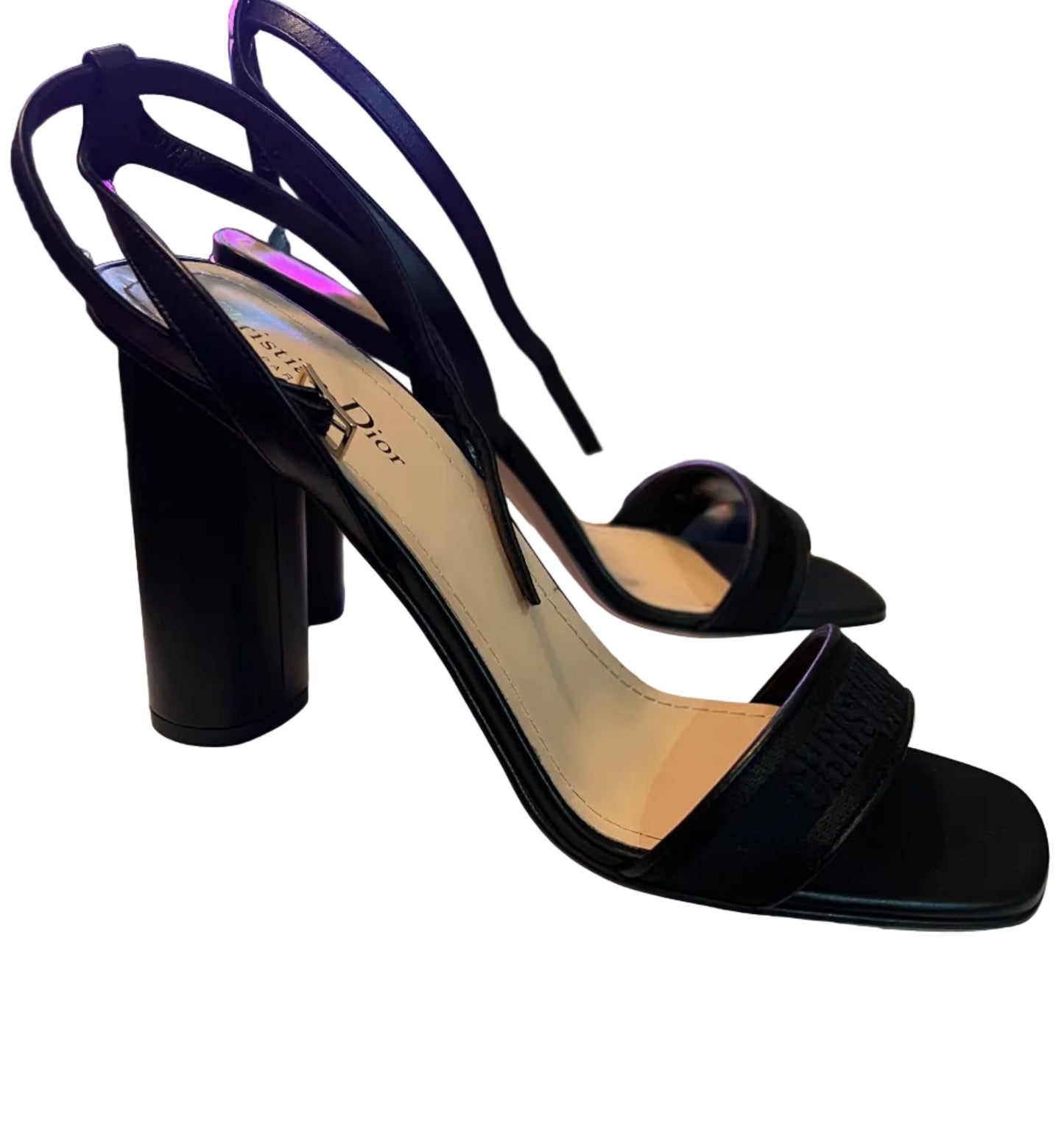 Dior Dway Black Heeled Sandals Size 41