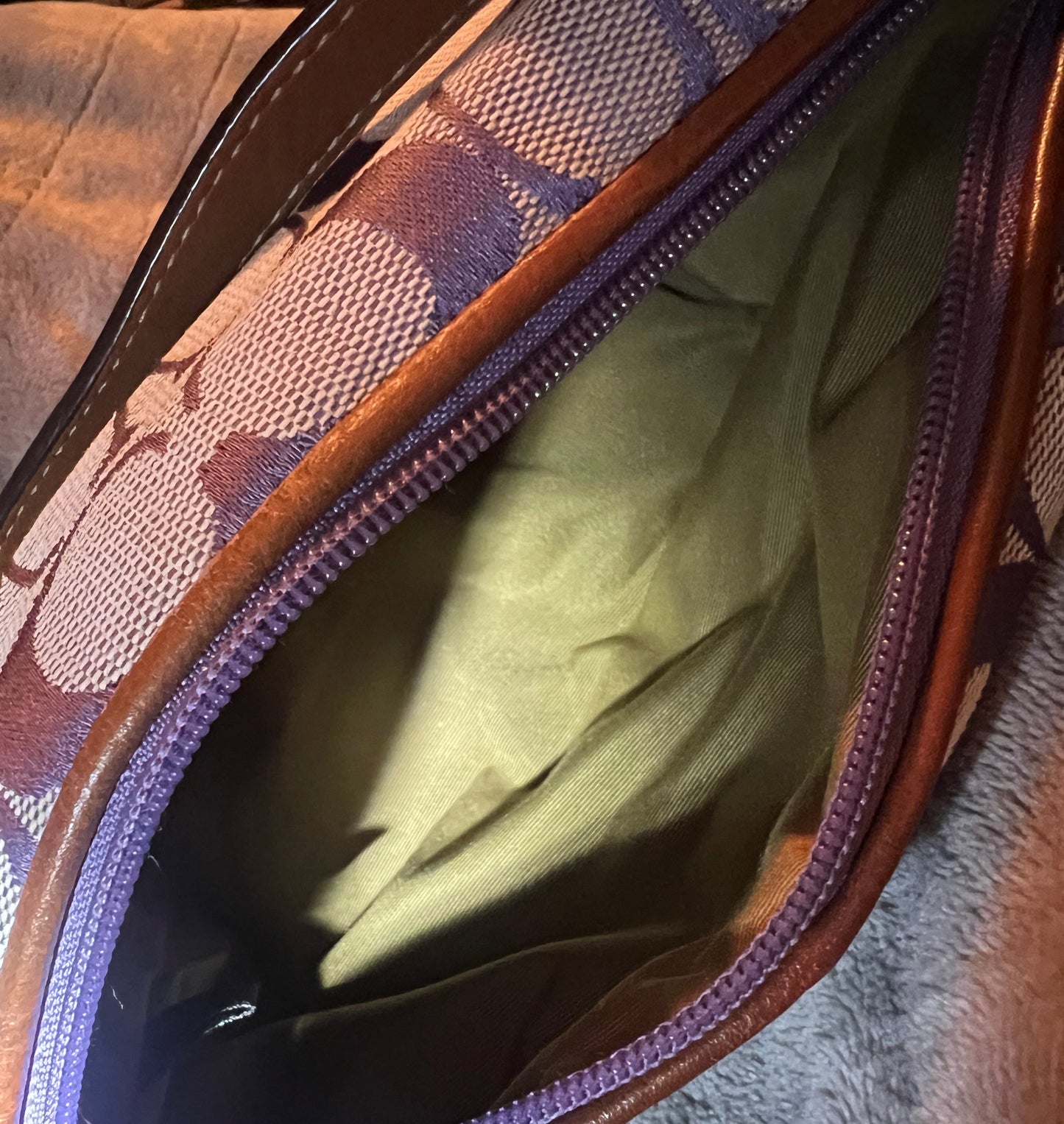 Coach Purple Canvas Mini Shoulder