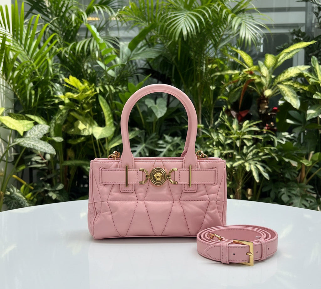 Versace Medusa 95' Pink Quilted Tote
