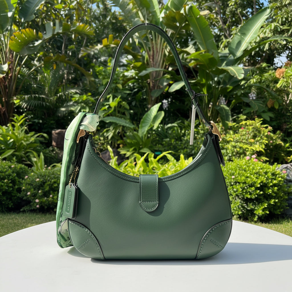Coach Green Leather Hampton