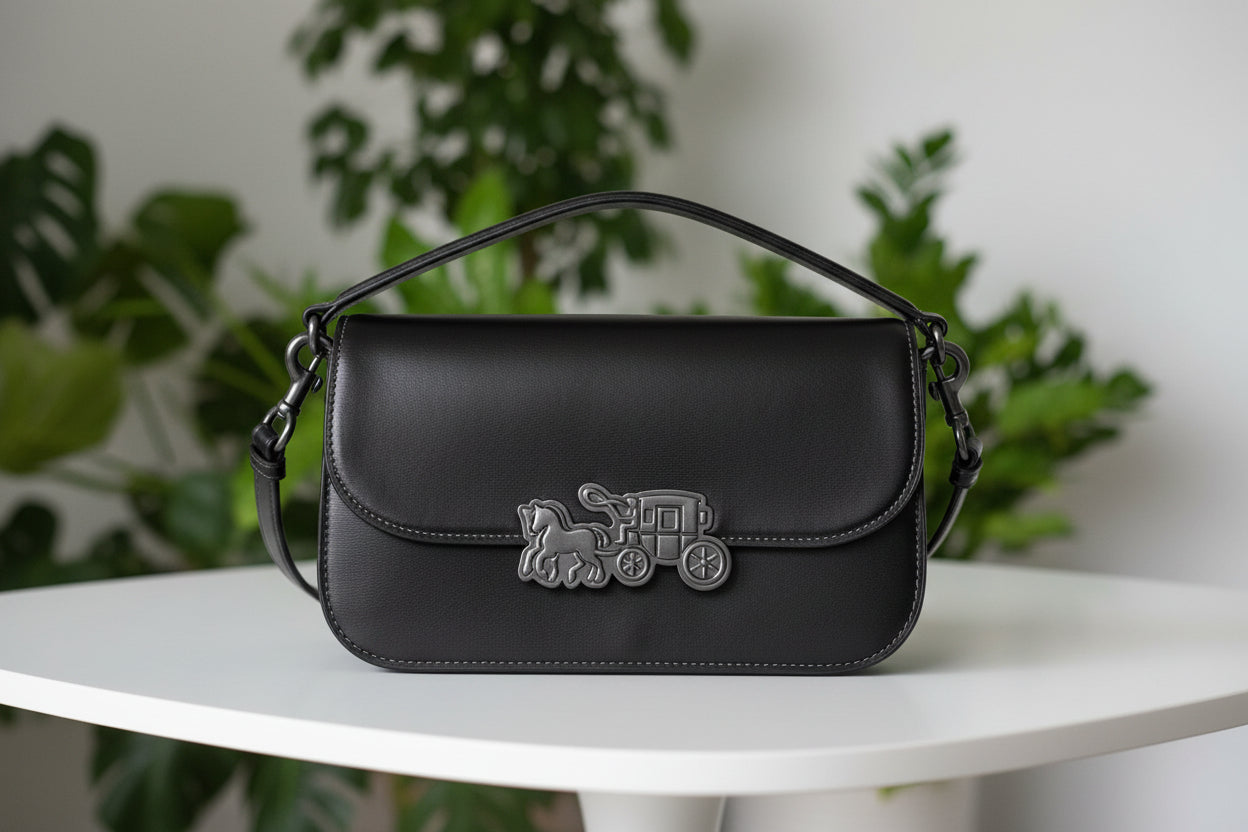 Coach Black Leather Harper Bag