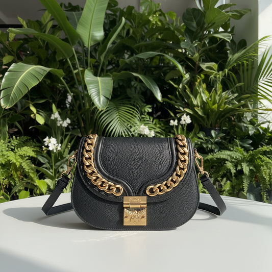 MCM Tricia Leather Chain Shoulder Bag