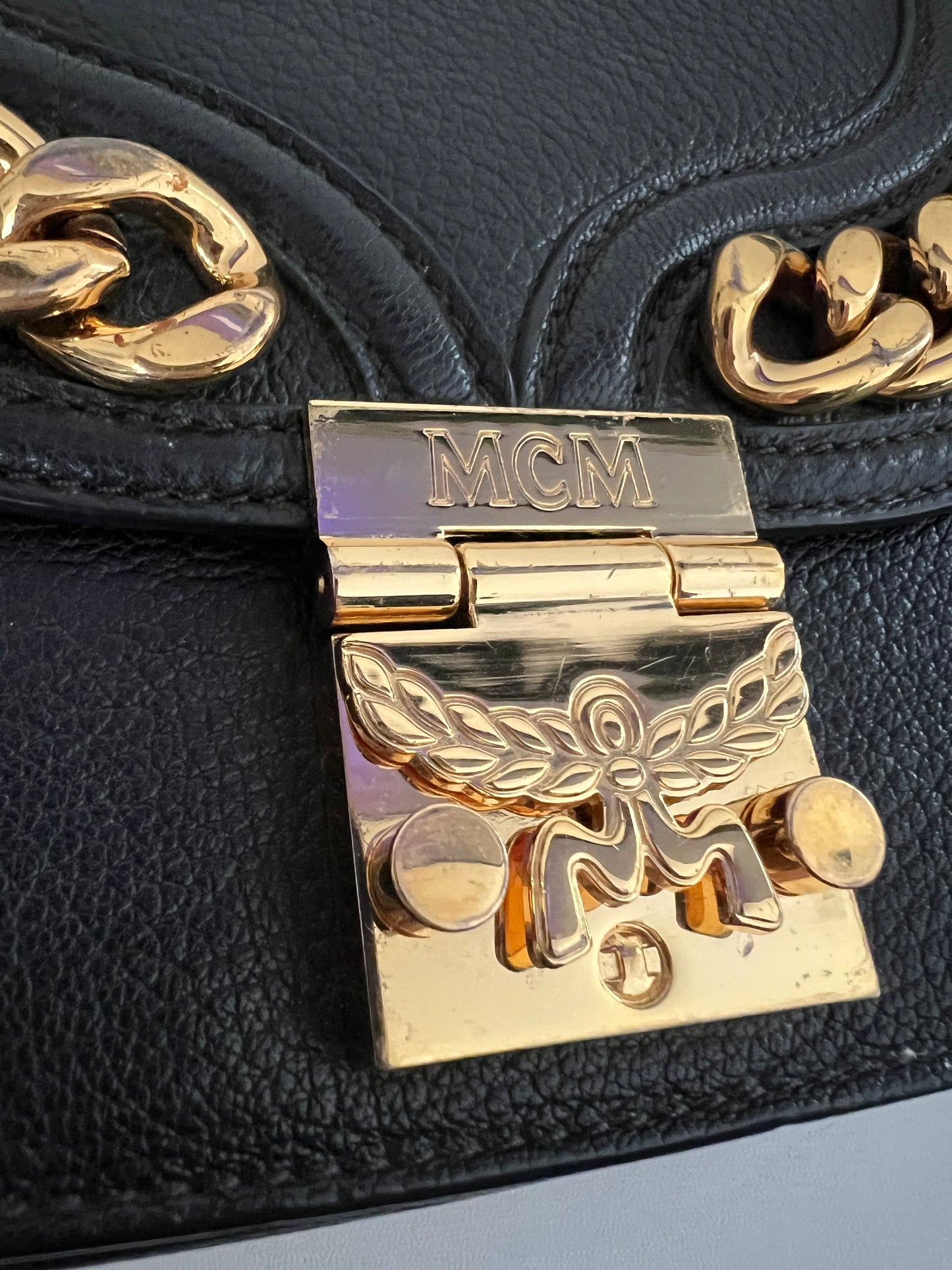 MCM Tricia Leather Chain Shoulder Bag