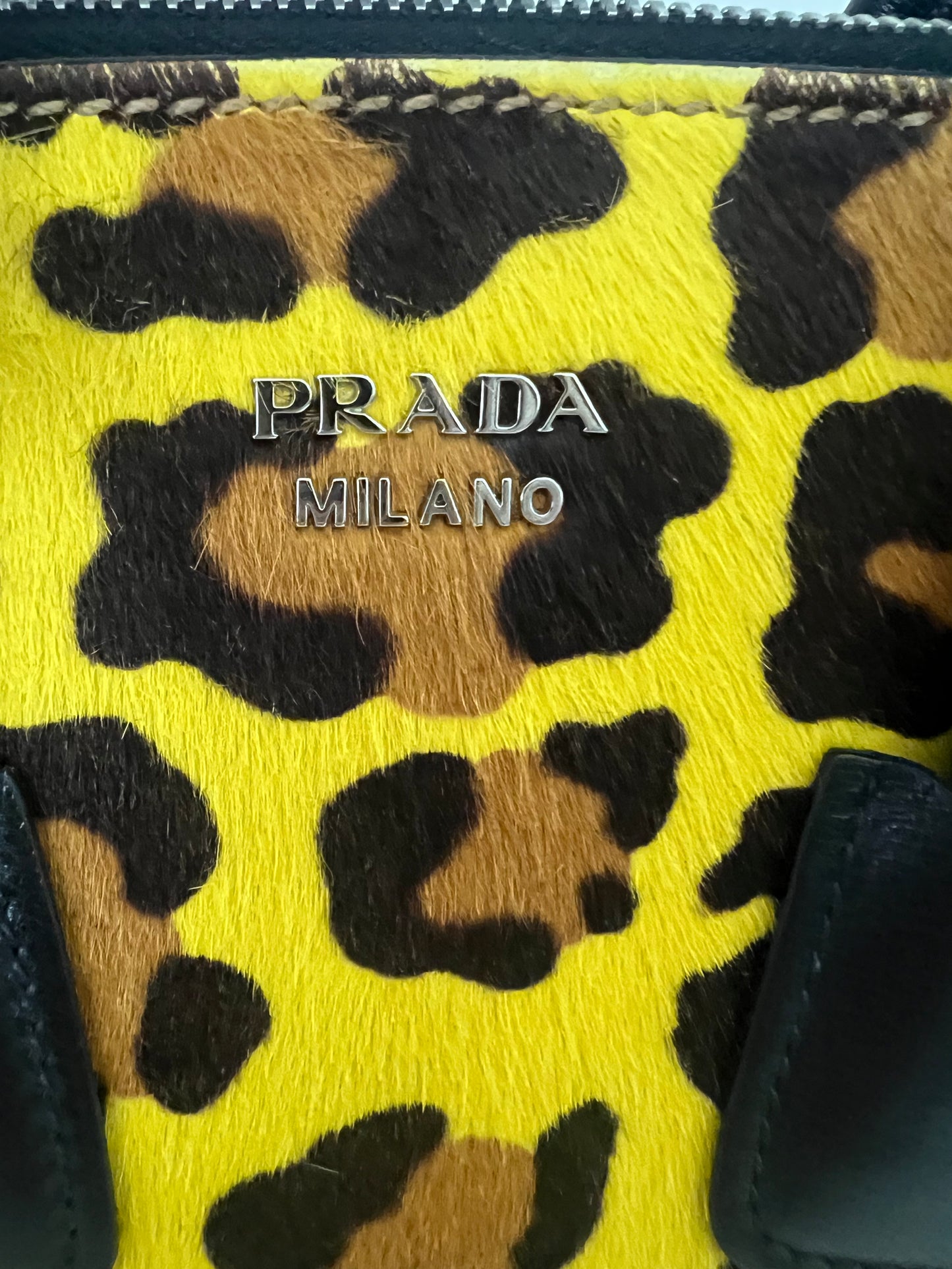Prada Twin Pocket Leopard Pony Hair Tote