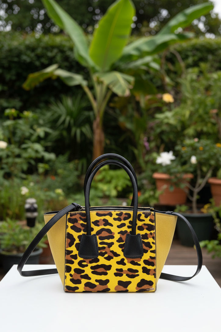 Prada Twin Pocket Leopard Pony Hair Tote