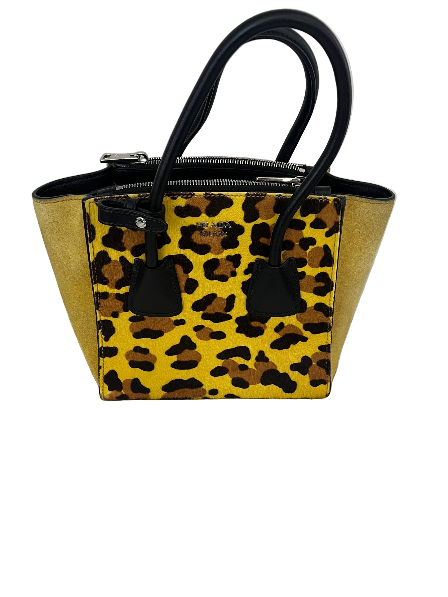 Prada Twin Pocket Leopard Pony Hair Tote