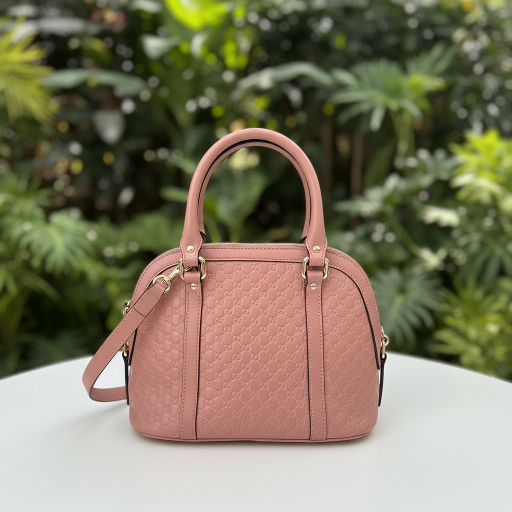 Gucci Dusty Pink Guccissima Leather Dome Satchel