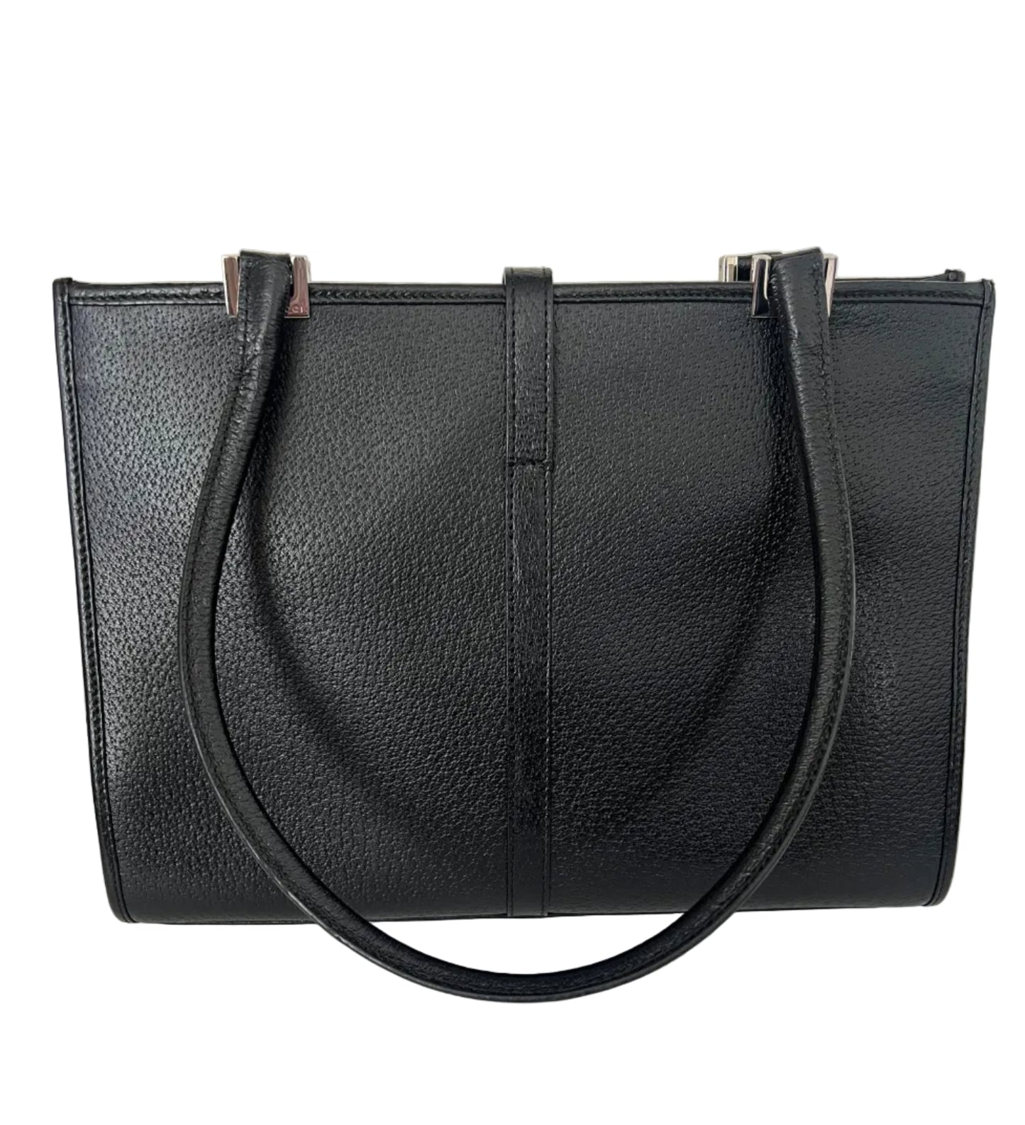 Gucci Vintage Black Pebbled Leather Jackie Tote