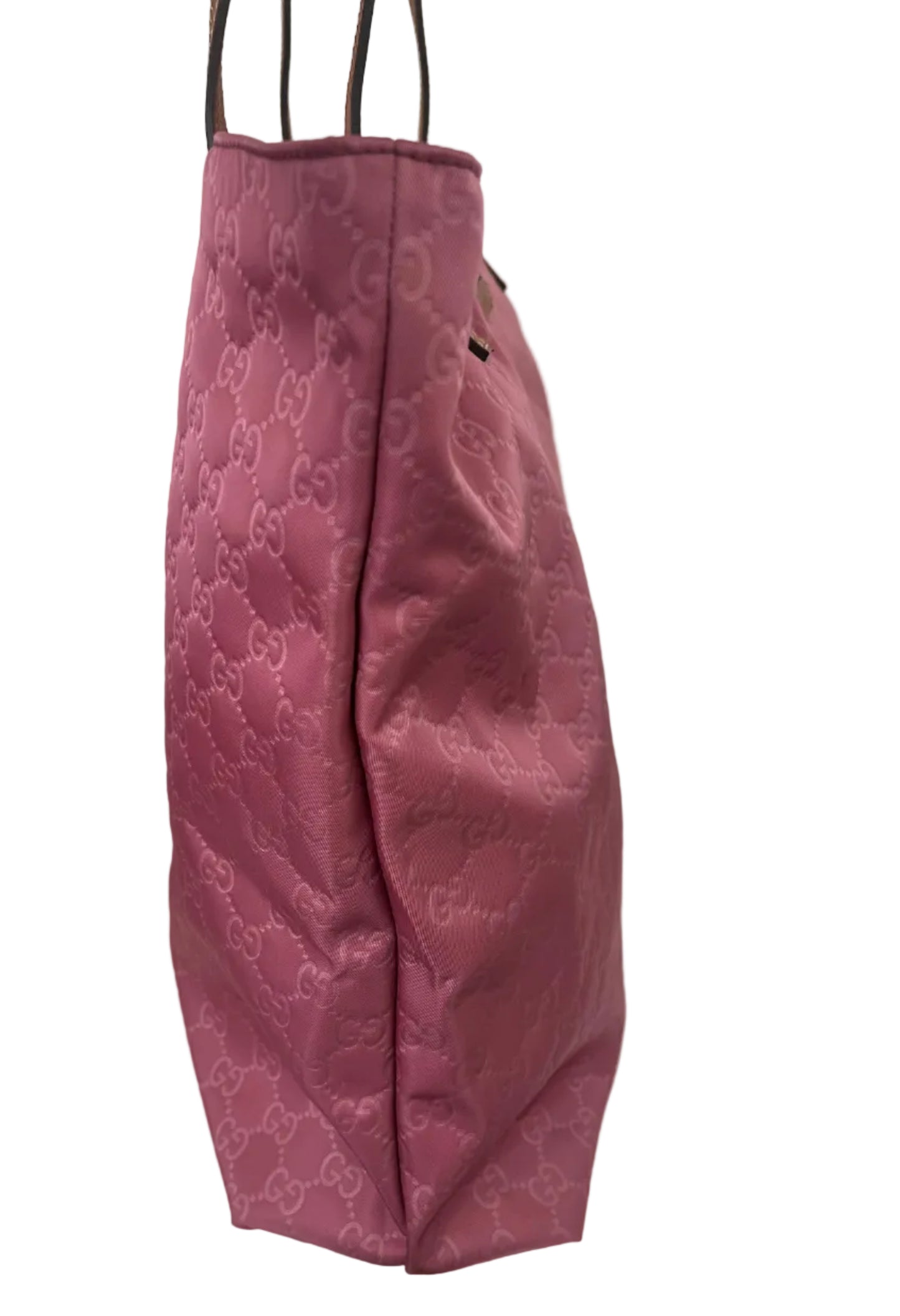 Gucci Pink Nylon & Leather Tote
