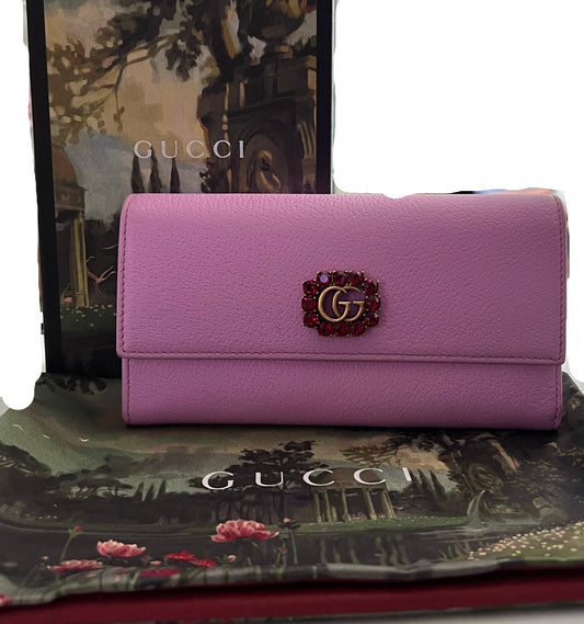 Gucci Marmont Long Wallet with Crystal Embellishment