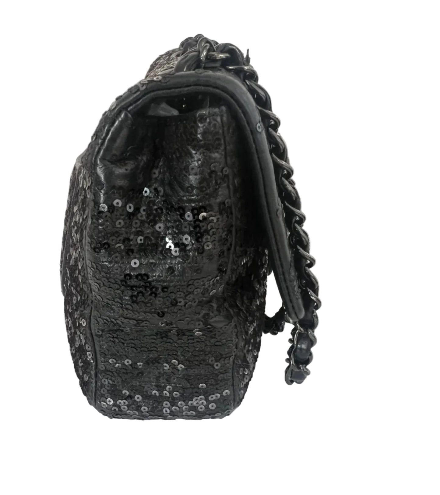Chanel Black Sequin Lambskin Moonlight on Water Flap Bag