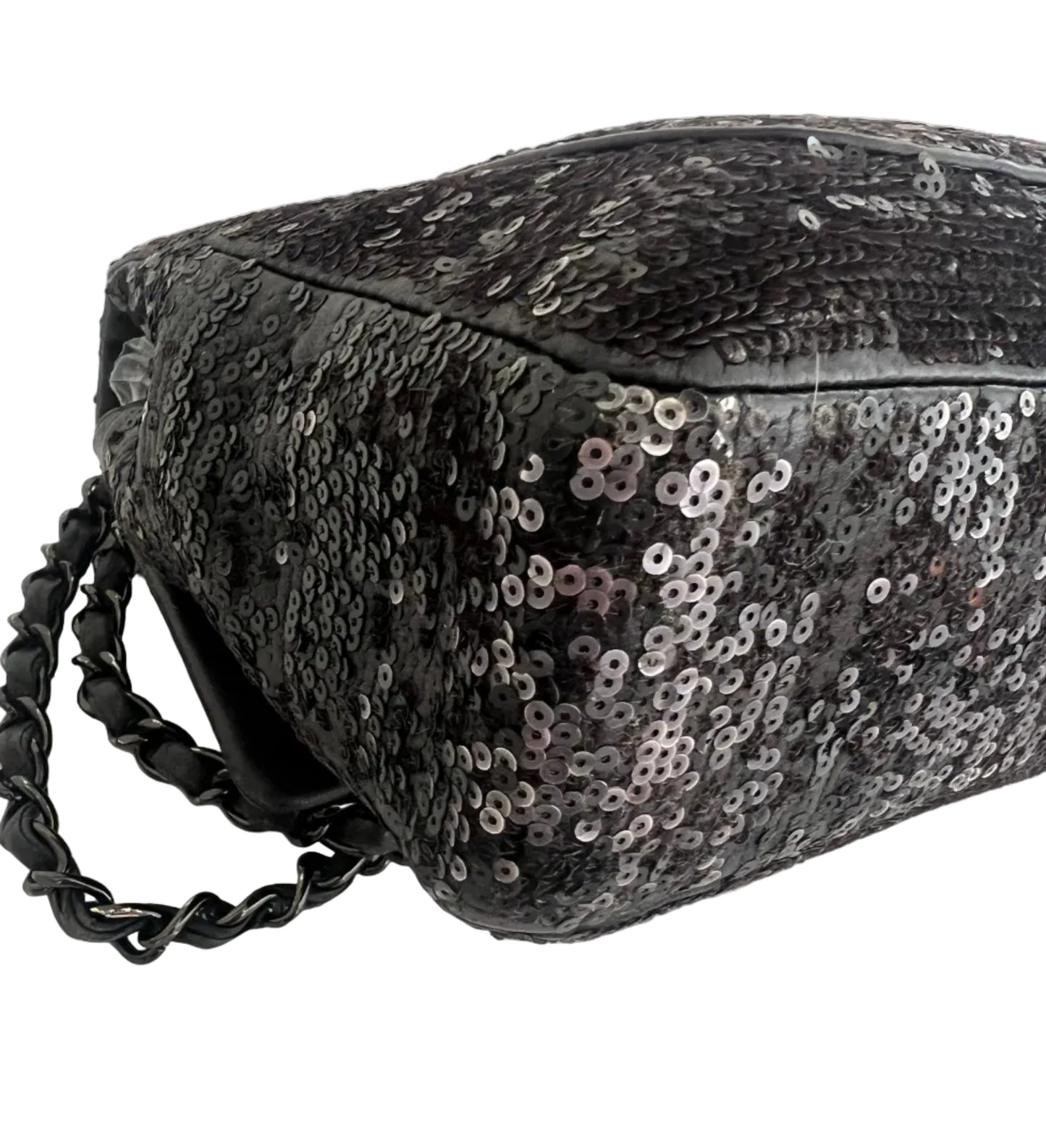 Chanel Black Sequin Lambskin Moonlight on Water Flap Bag