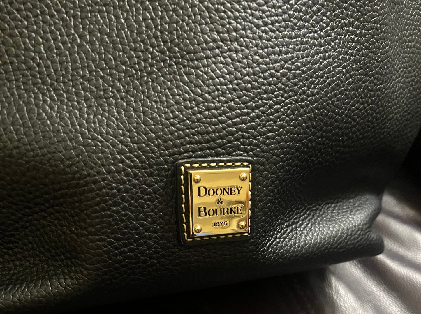 Dooney and Bourke Black Pebbled Leather Hobo