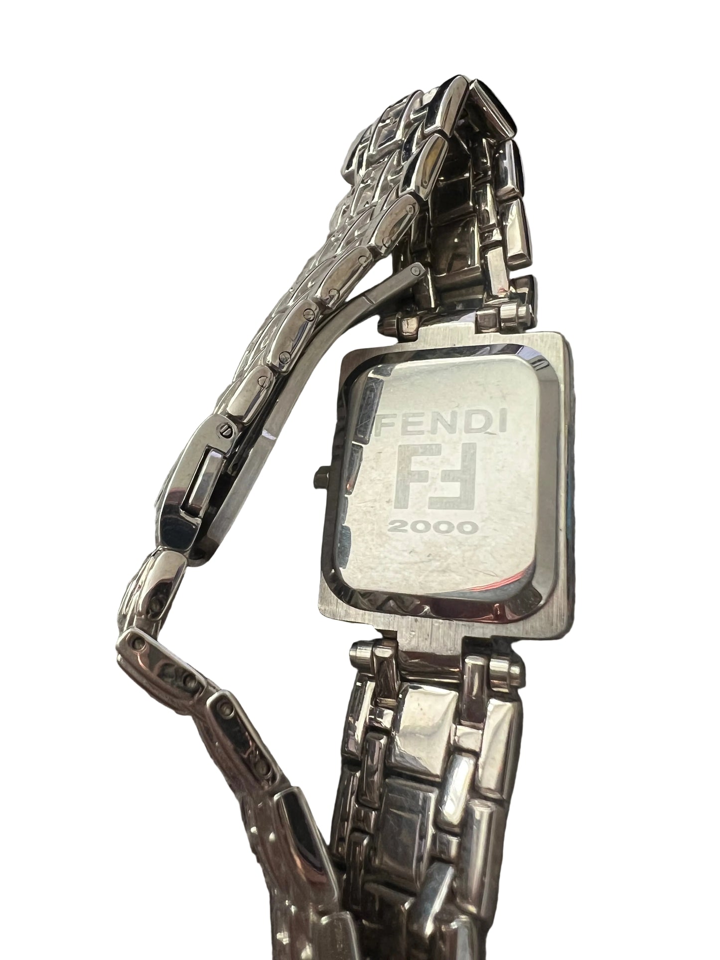 Vintage Fendi Blue Faced Silver-Toned Watch
