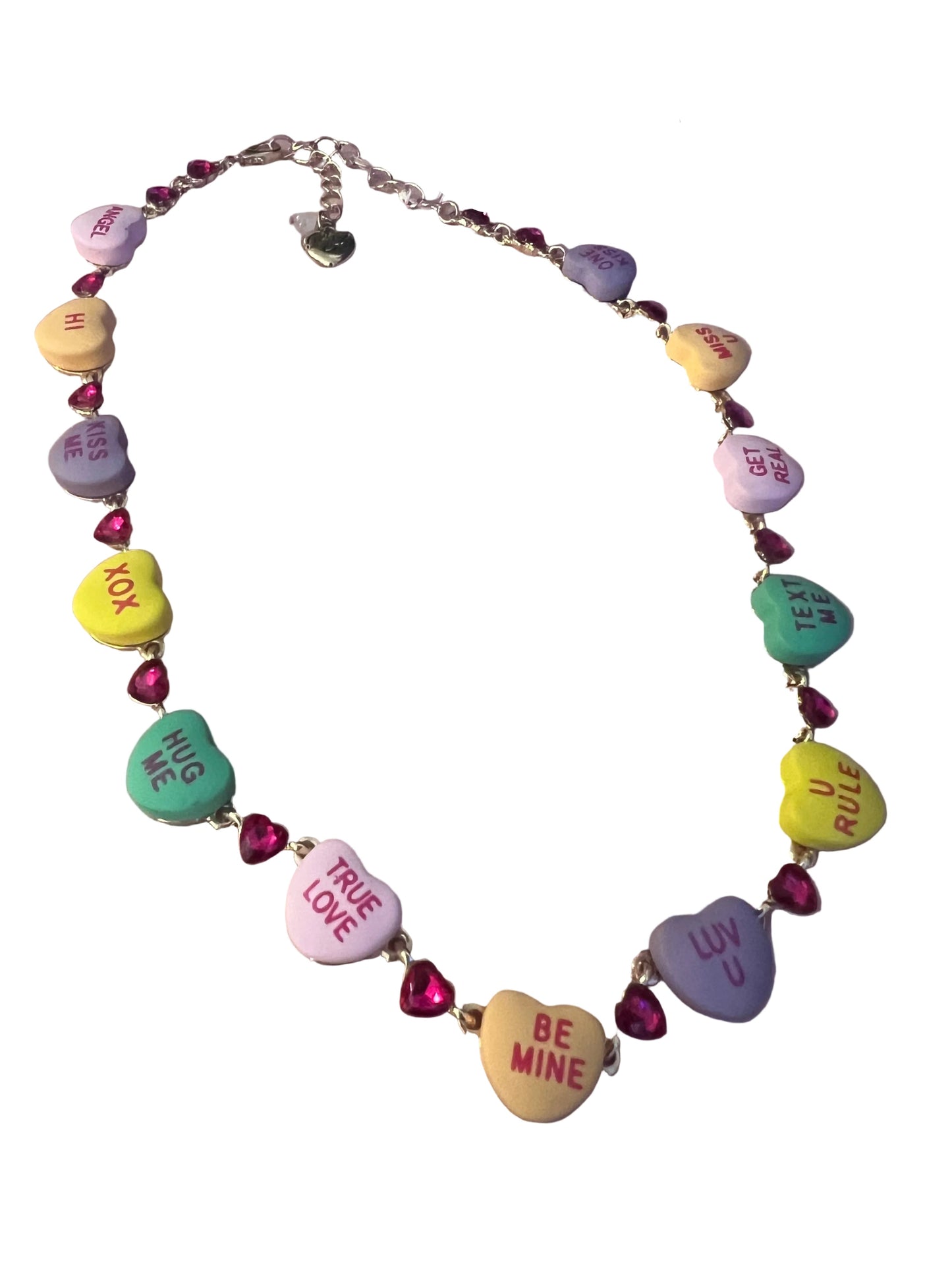 Betsy Johnson Conversation Hearts Necklace