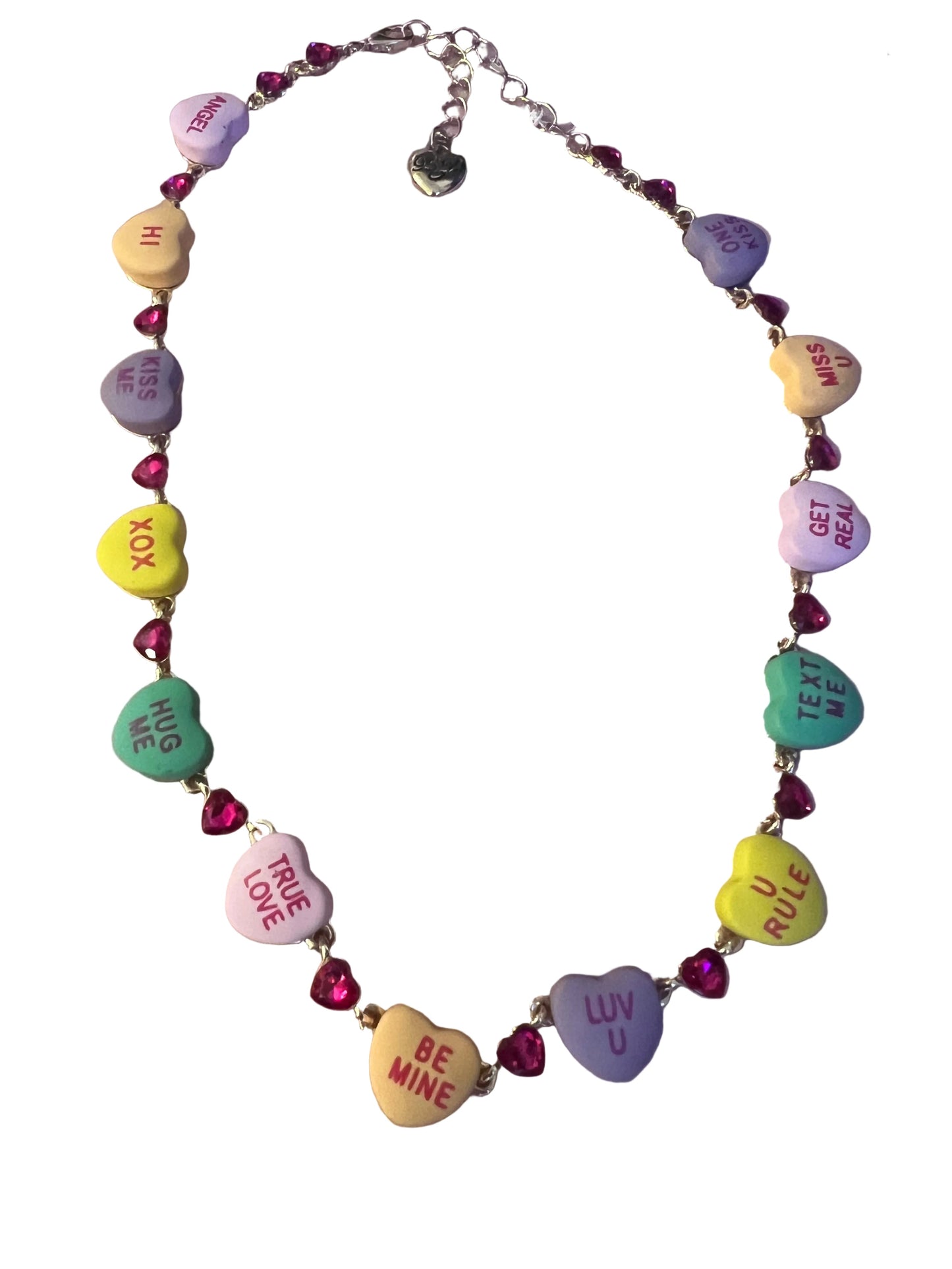 Betsy Johnson Conversation Hearts Necklace