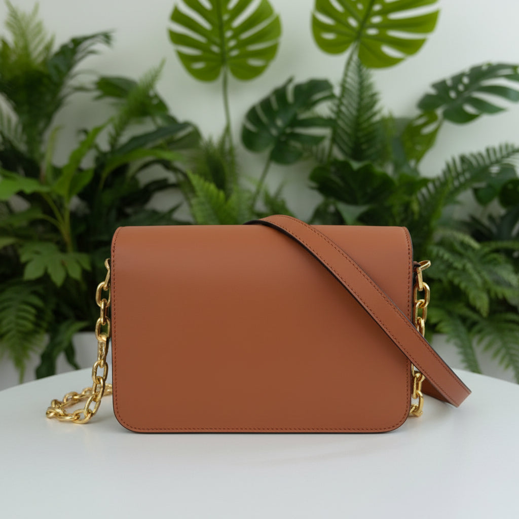 MCM Brown Calfskin Himmel Laurel Crossbody