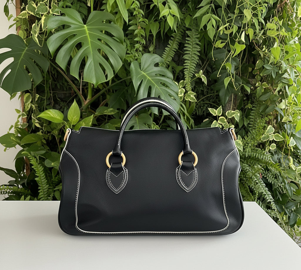 Dooney & Bourke Black Florentine Edge Medium Satchel