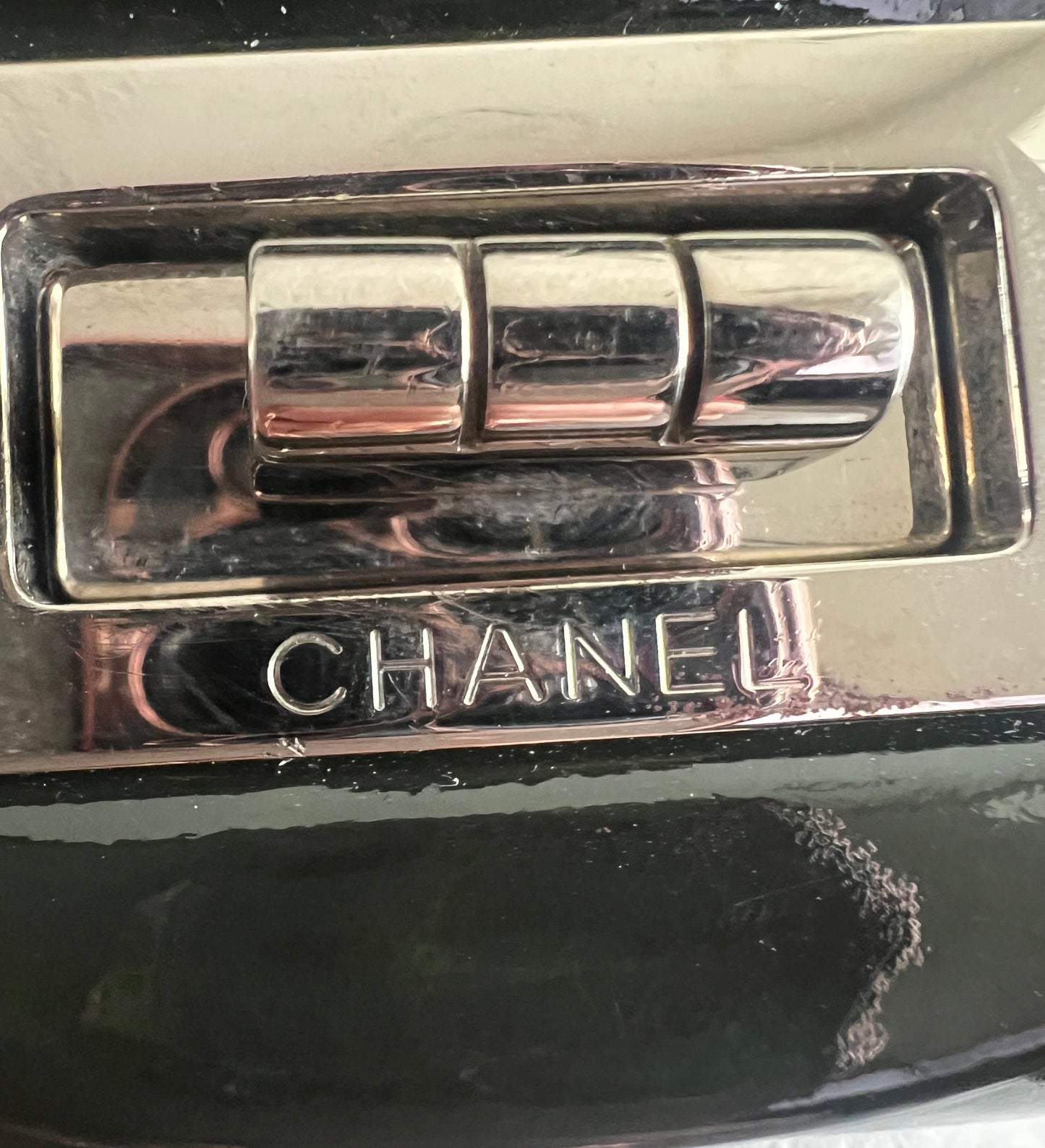 Chanel Patent Dark Green Double Flap Jumbo Reissue 227