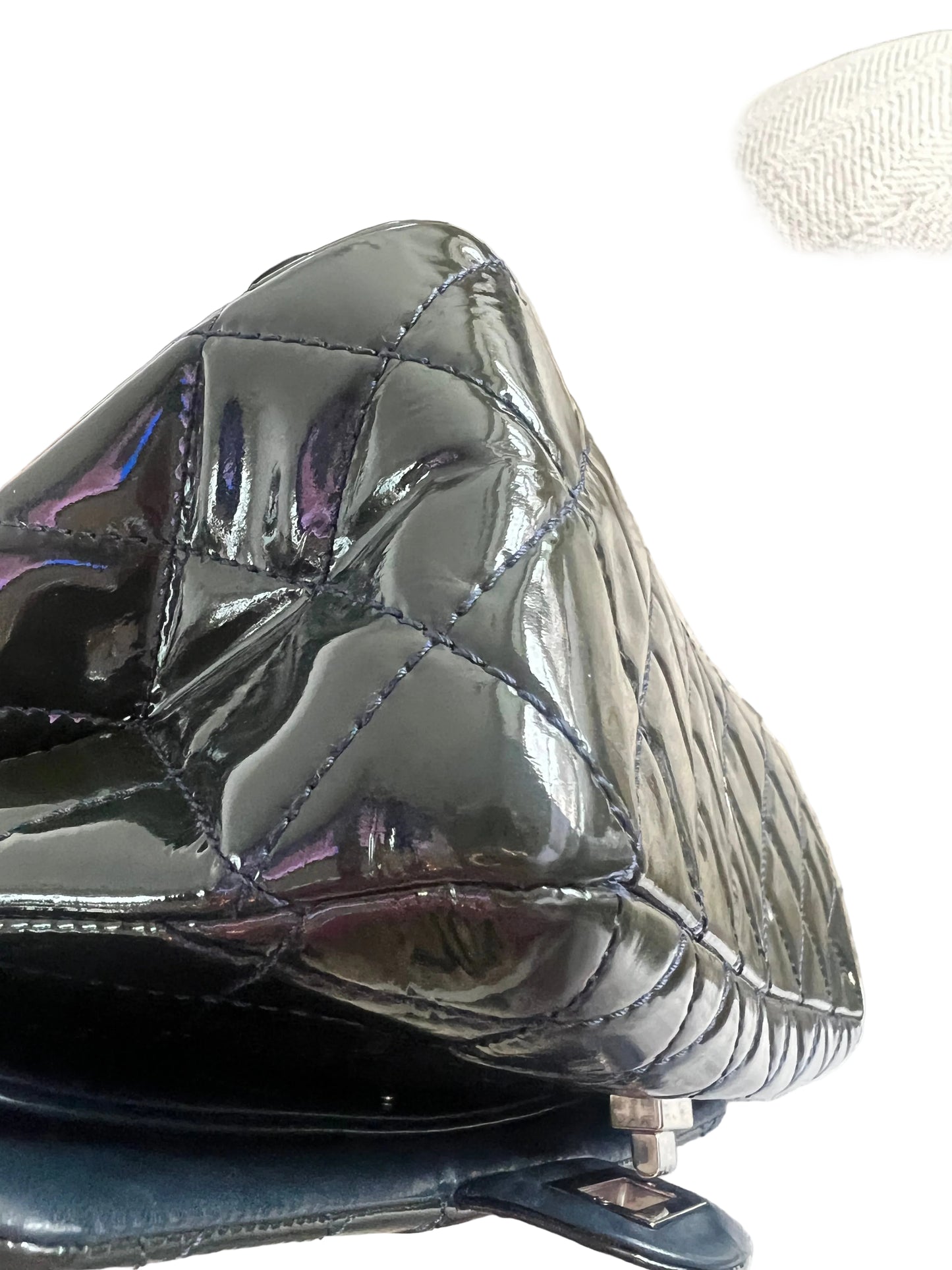 Chanel Patent Dark Green Double Flap Jumbo Reissue 227