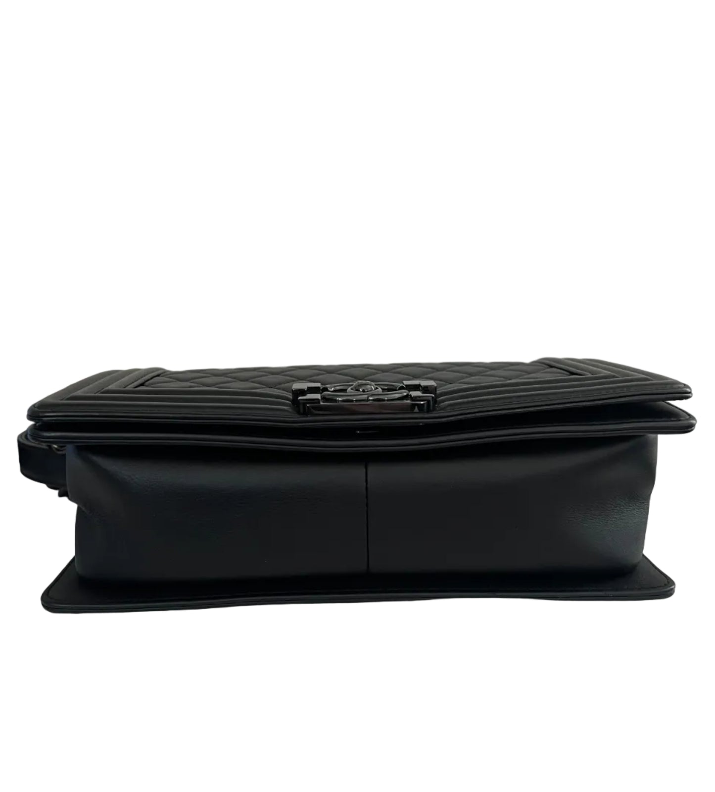 Chanel Black Lambskin Old Medium Boy Bag - So Black Hardware