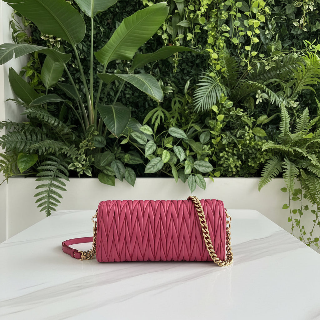 Miu Miu Pink Nappa Matelasse Leather WOC