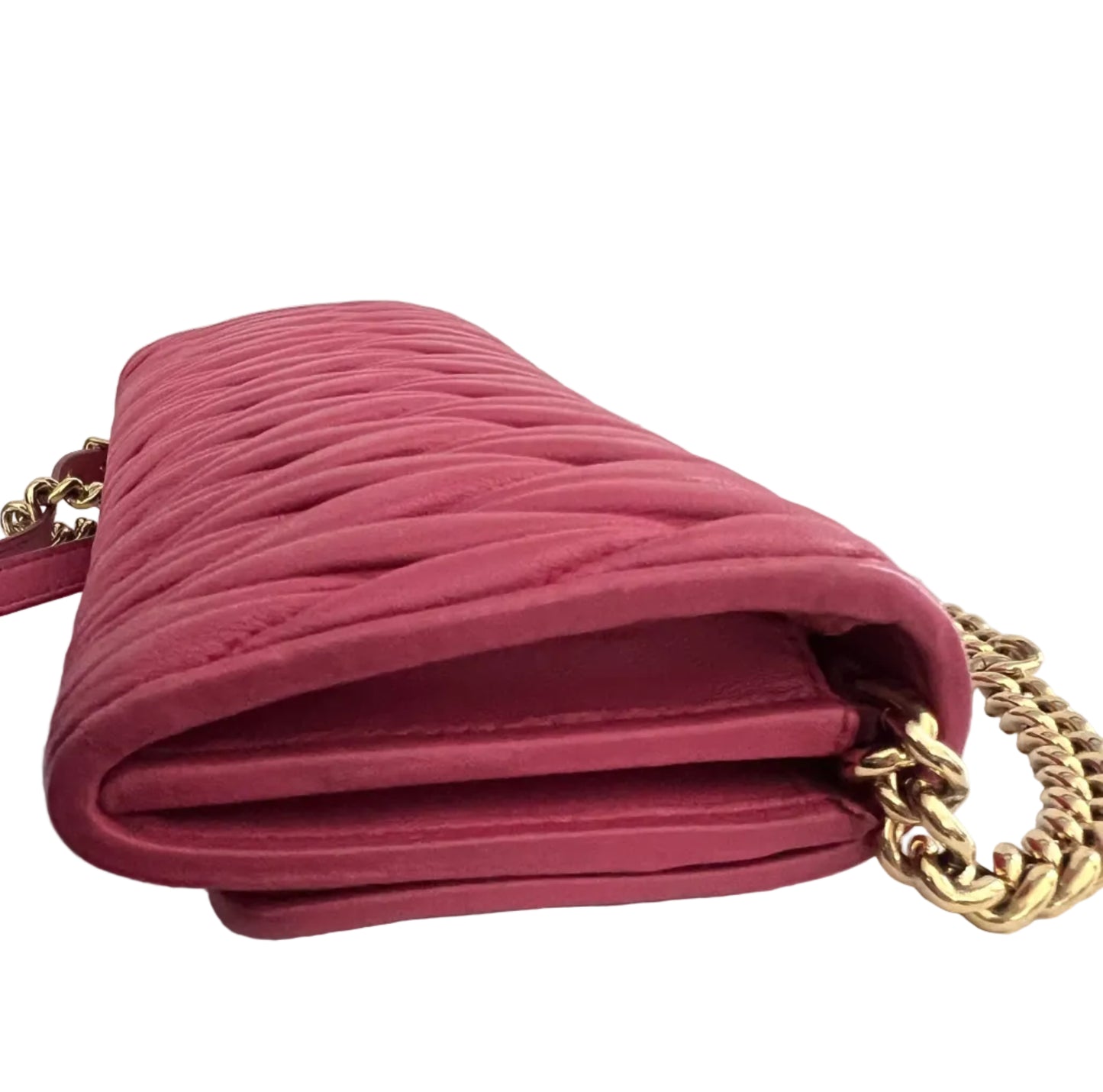 Miu Miu Pink Nappa Matelasse Leather WOC