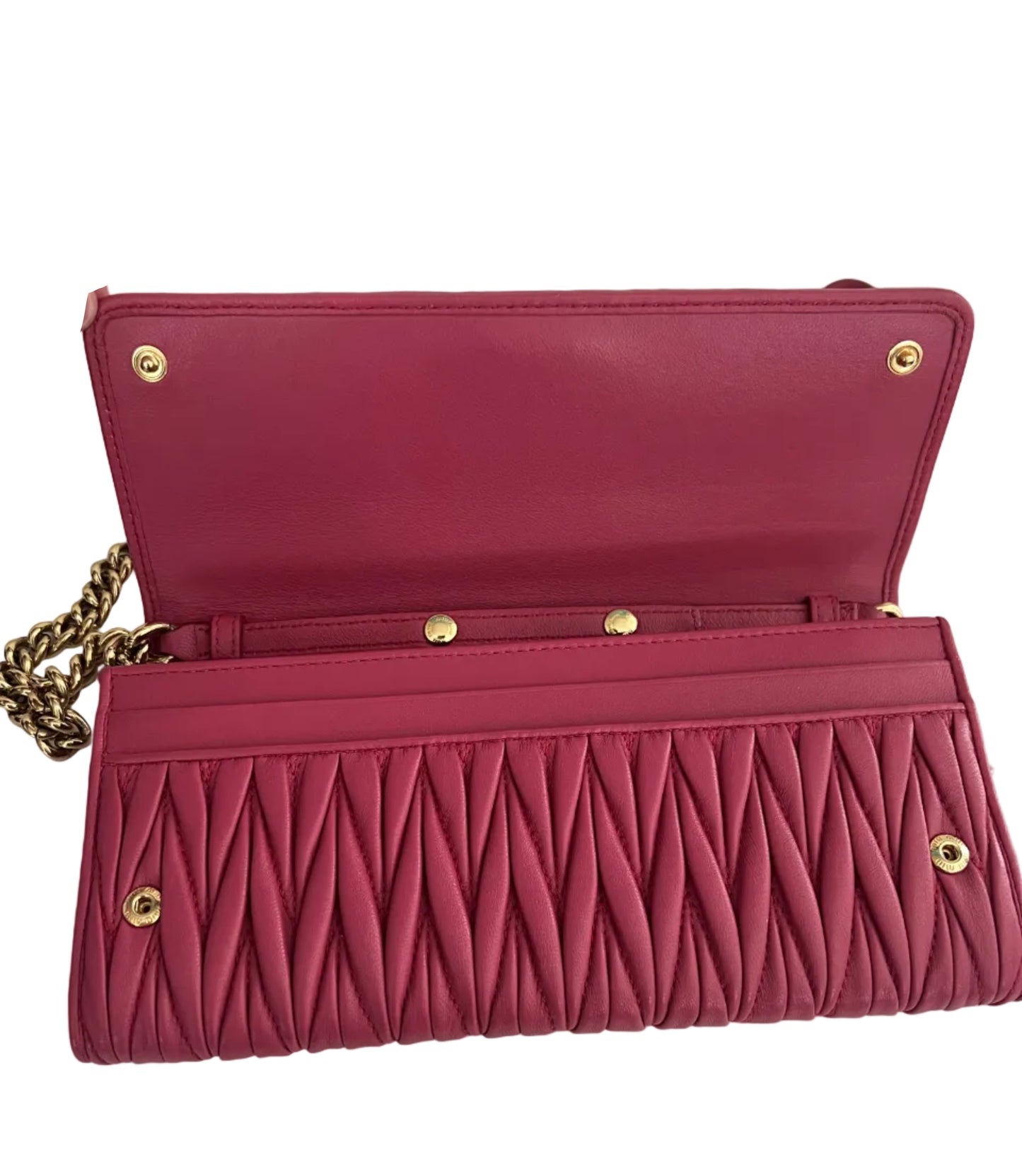 Miu Miu Pink Nappa Matelasse Leather WOC
