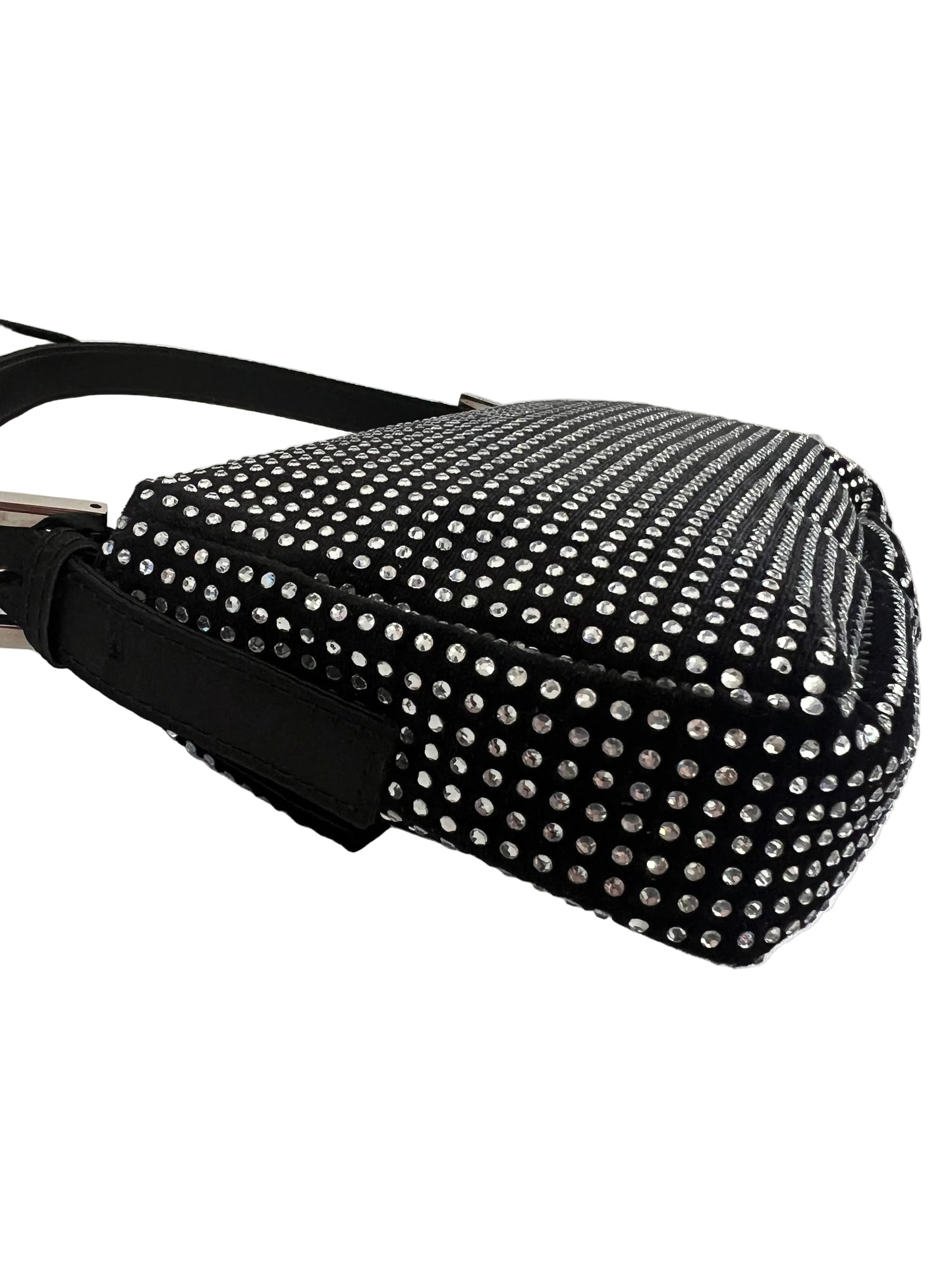 Fendi Vintage Crystal Satin Baguette