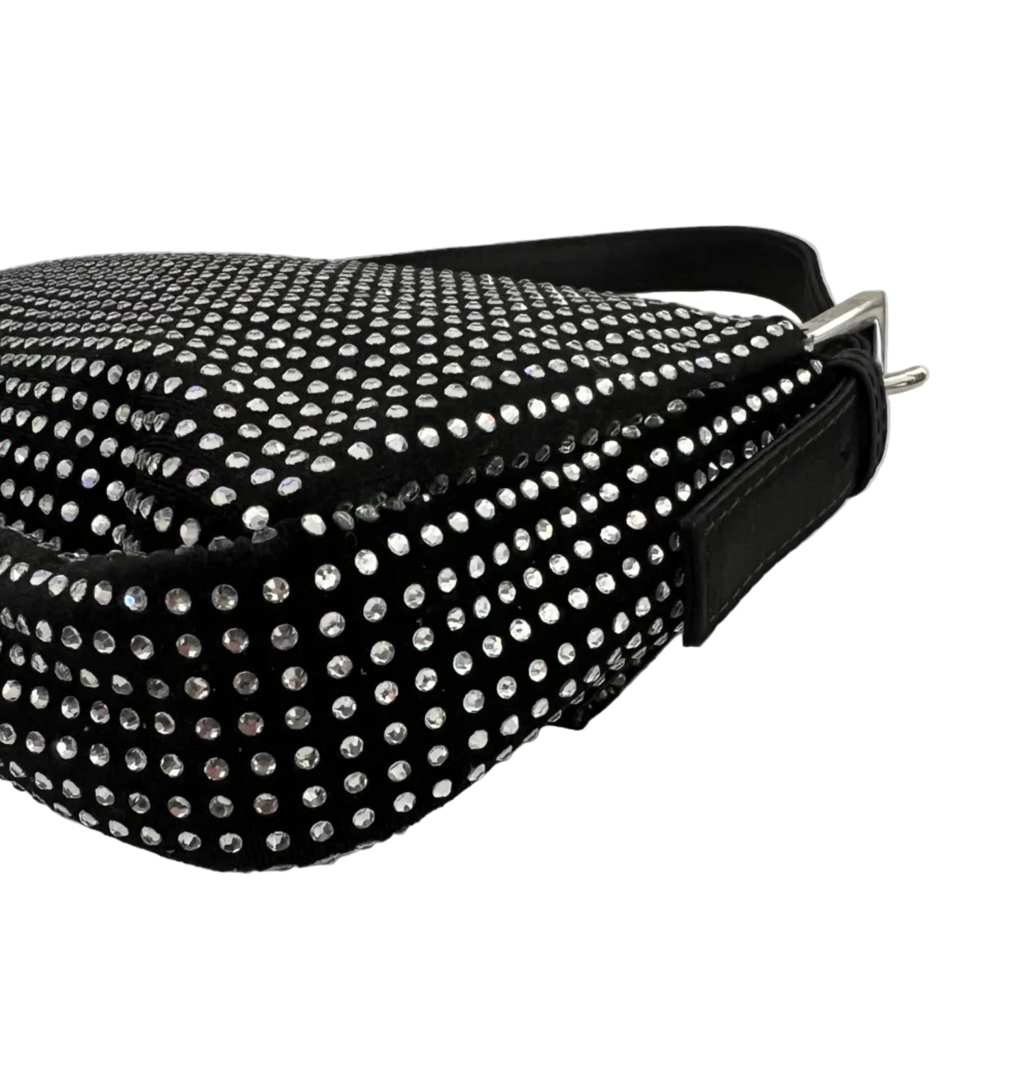 Fendi Vintage Crystal Satin Baguette