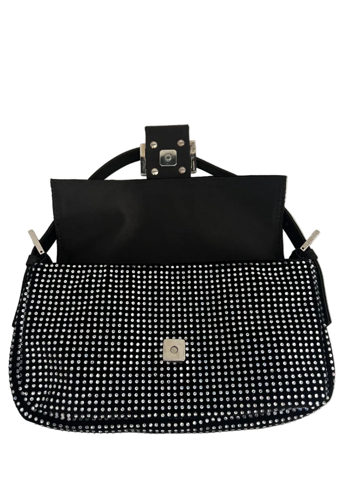 Fendi Vintage Crystal Satin Baguette