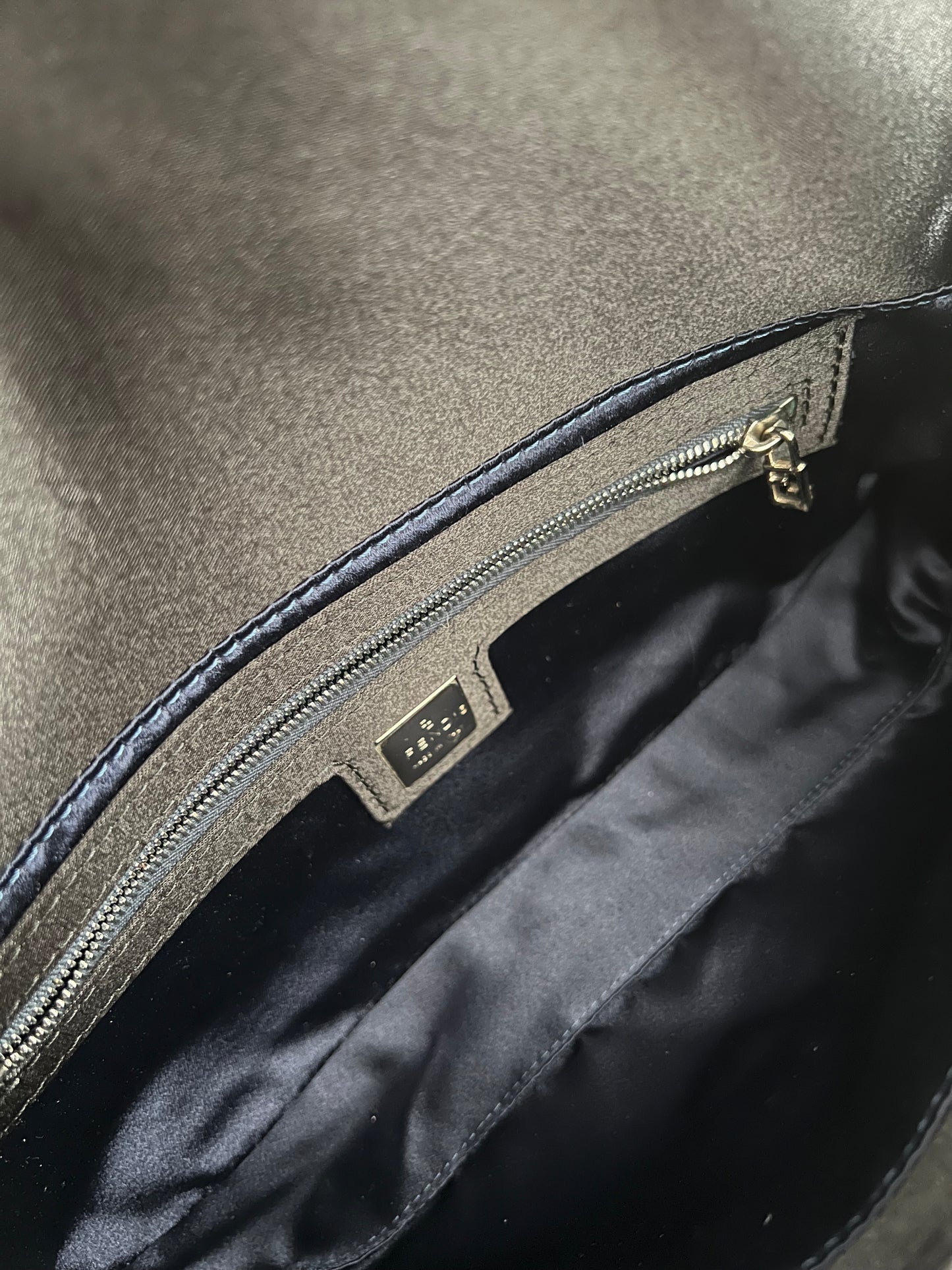 Fendi Vintage Crystal Satin Baguette
