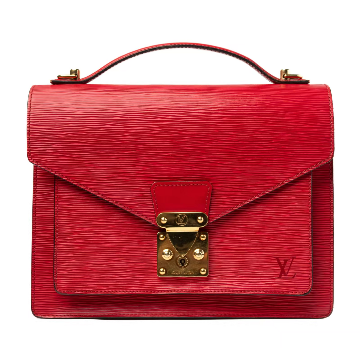 Louis Vuitton Red Epi Leather Monceau Bag