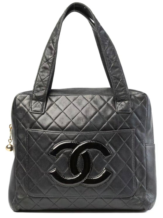 Chanel Marco Quilted Lambskin Two Sided Logo Tote