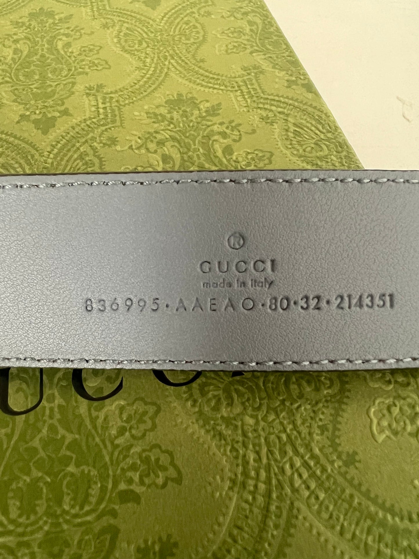 Gucci Blue-Gray Half Horsebit Belt