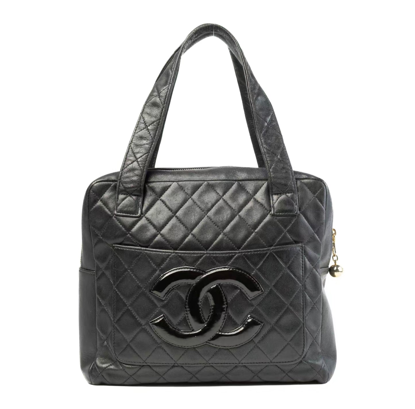 Chanel Marco Quilted Lambskin Two Sided Logo Tote