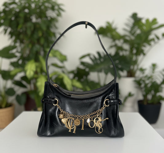 Chloe Charms Black Leather Shoulder Bag