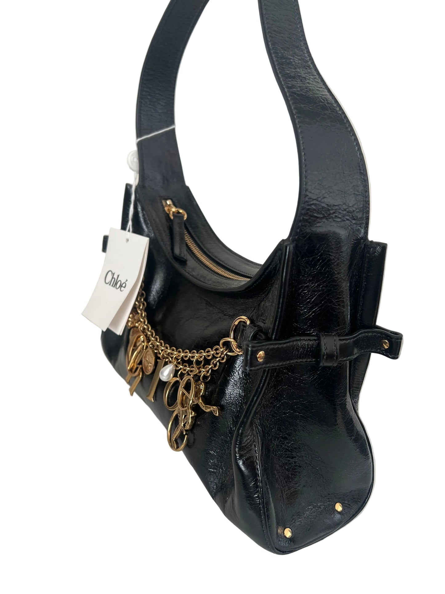 Chloe Charms Black Leather Shoulder Bag