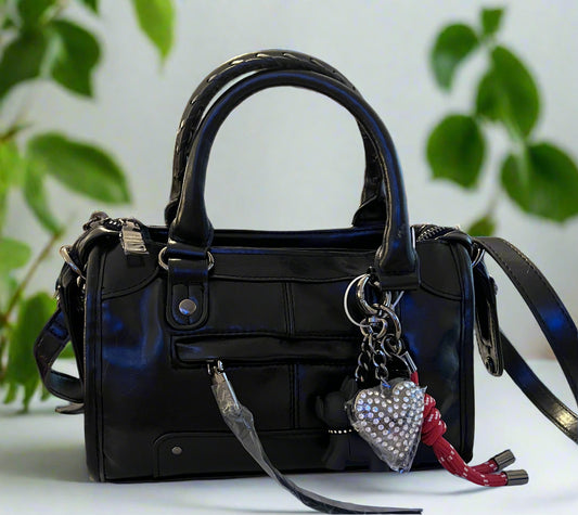Steve Madden Faux Leather Small Satchel with Charms