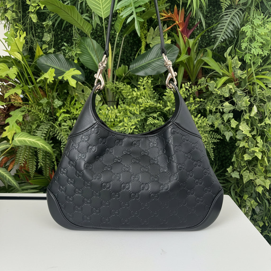 Gucci Horsebit Embossed Leather Hobo