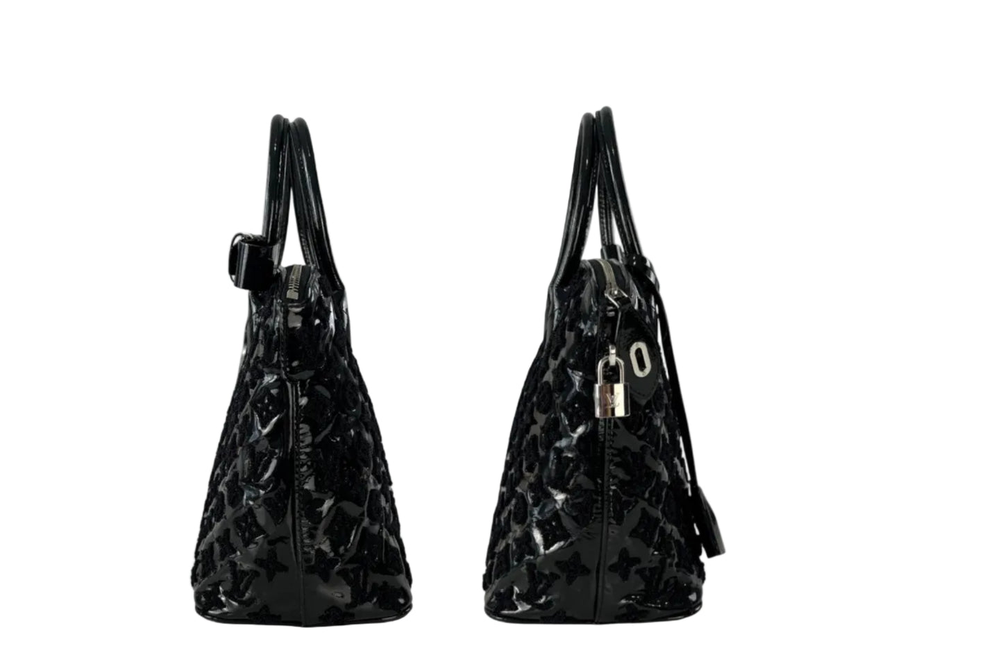Louis Vuitton Black Monogram Patent Fascination Lockit Bag - Limited