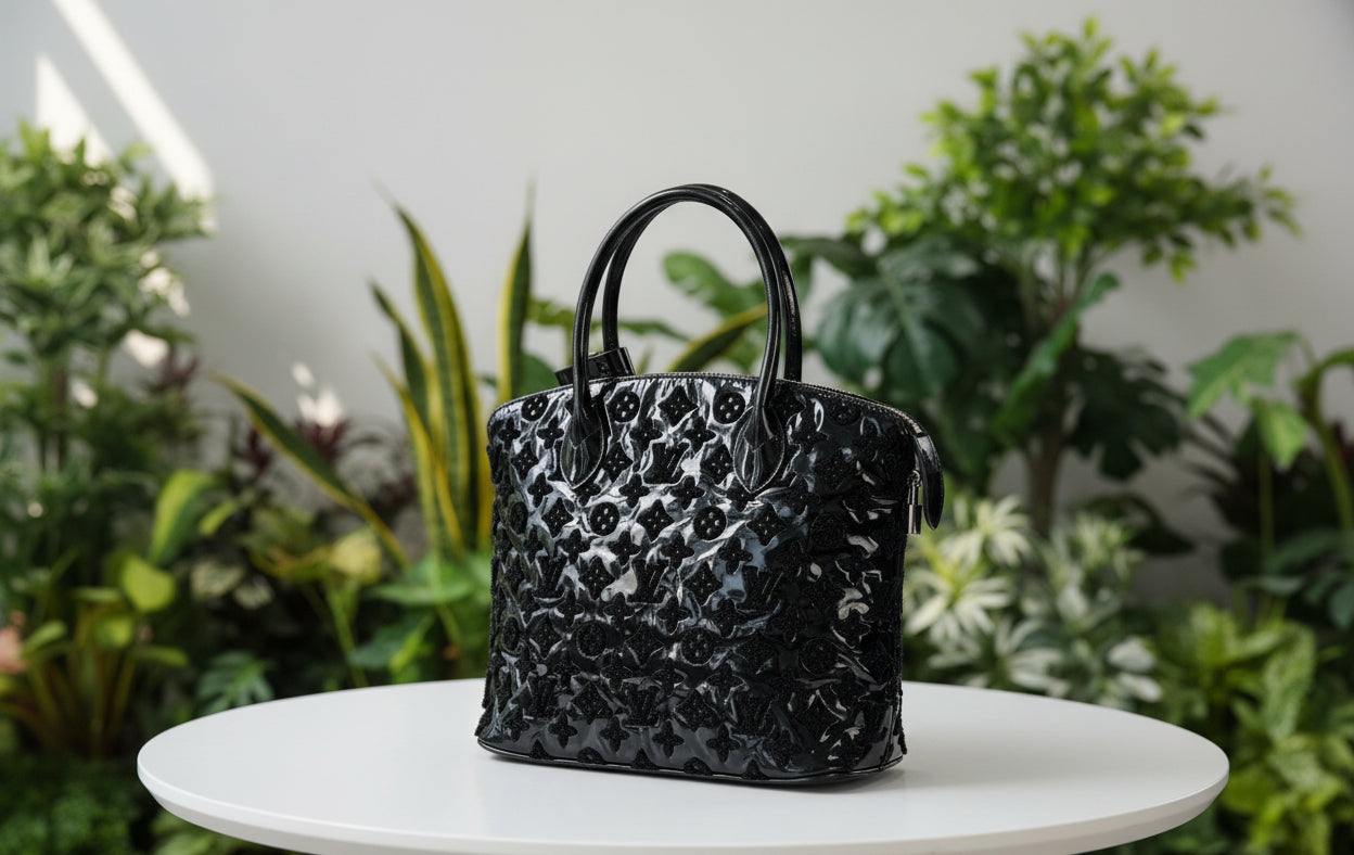 Louis Vuitton Black Monogram Patent Fascination Lockit Bag - Limited