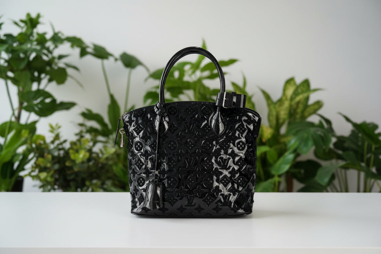 Louis Vuitton Black Monogram Patent Fascination Lockit Bag - Limited